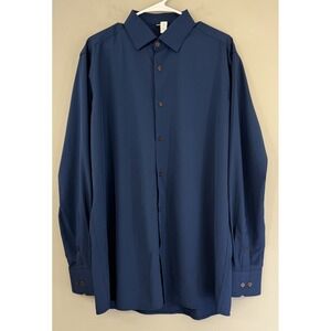State And Liberty Button Up Shirt Men's 44 Long Sleeve Blue